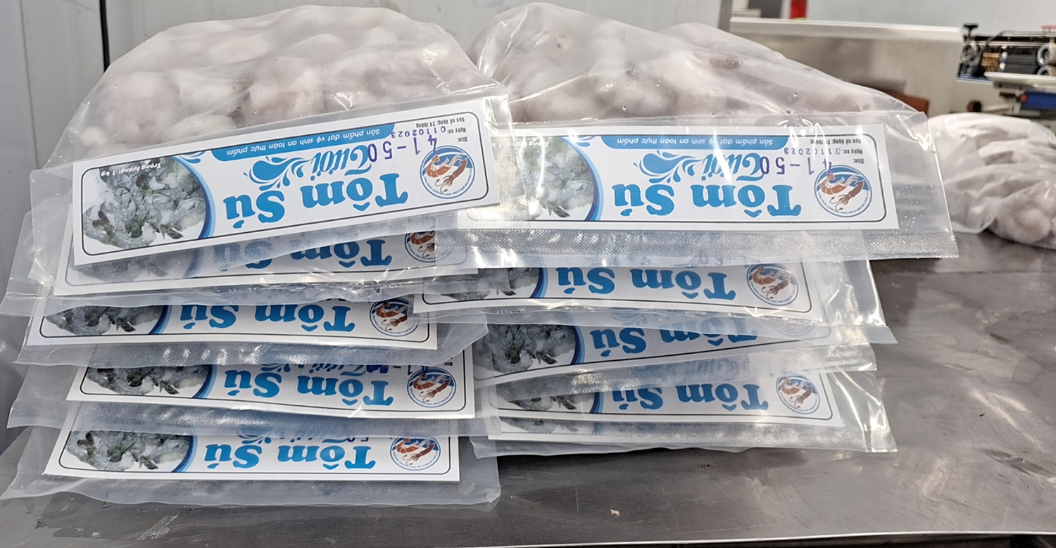 Tôm sú bóc nõn giòn đông lạnh, size 41 - 50, thùng 10 túi x 600gr, Giao Tp. HCM