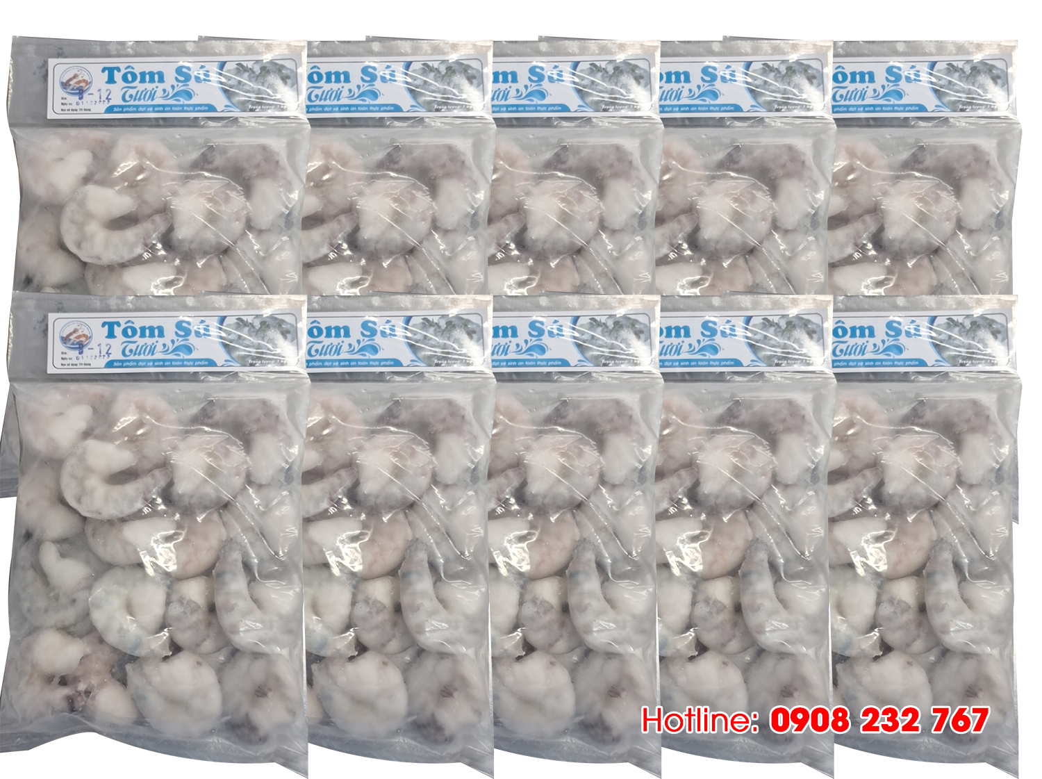 Tôm sú bóc nõn giòn đông lạnh, size 8 - 12, thùng 10 túi x 600gr, Giao Tp. HCM